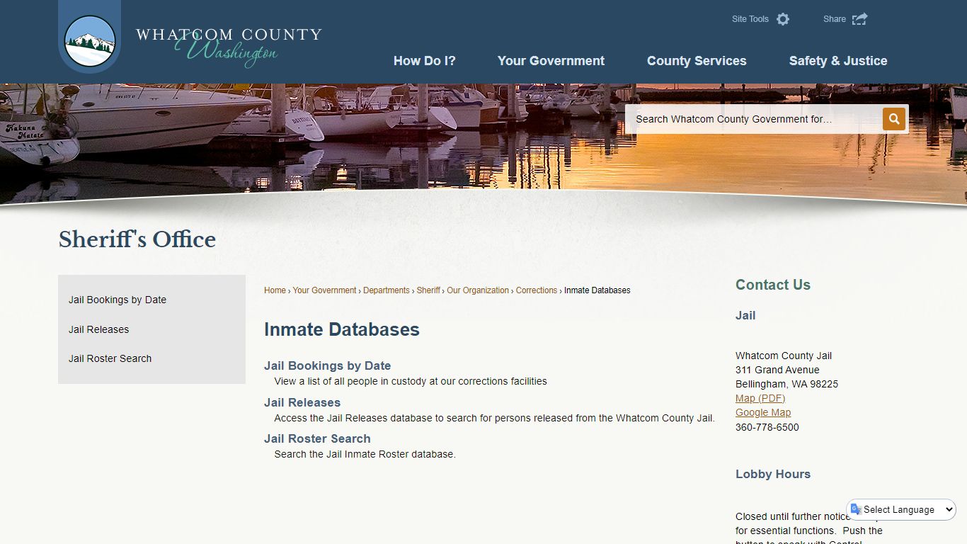 Inmate Databases | Whatcom County, WA - Official Website